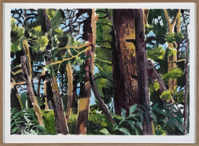 Yann Le Bec - SUR LA BUTTE ; Monotype ink and acrylic paint on paper - Framed: 57 x 77,5 cm - 2026