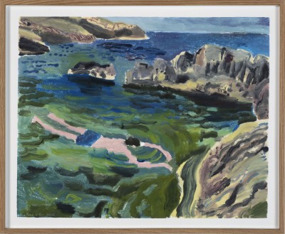 Yann Le Bec - SUR L'ÎLE ; Monotype ink and acrylic paint on paper - Framed: 57 x 77,5 cm - 2026